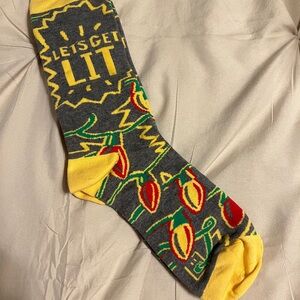 Festive Gray and Yellow Socks